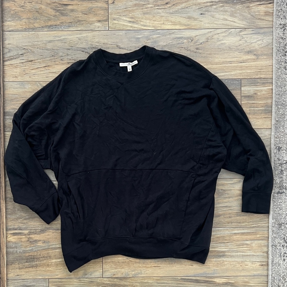 Express Women's Black Crewneck Top